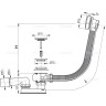 Сифон ALCAPLAST A551KM-80 для ванны автомат комплект, металл/металл, длина 80 см
