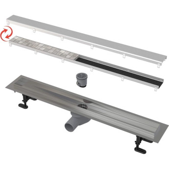 Водоотводящий желоб ALCAPLAST DOUBLE FIT&GO APZ13-DOUBLE9-550 с двухсторонней решеткой